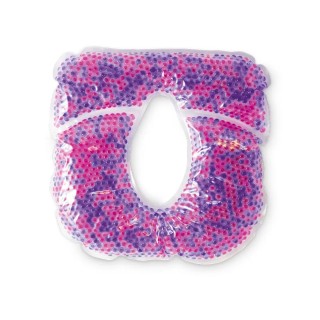 Coussin en gel rose et violet garni de perles