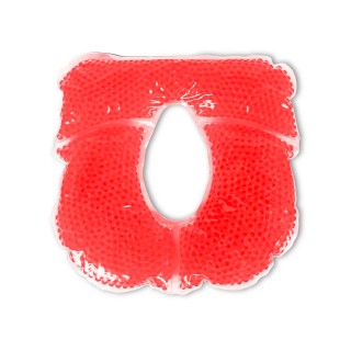 Coussin en gel rouge garni de perles