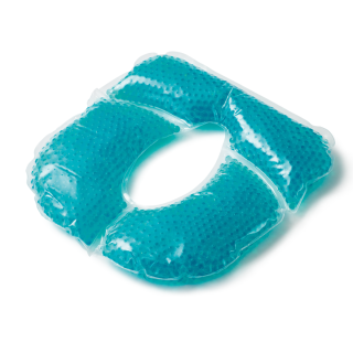 Coussin en gel bleu lagon garni de perles