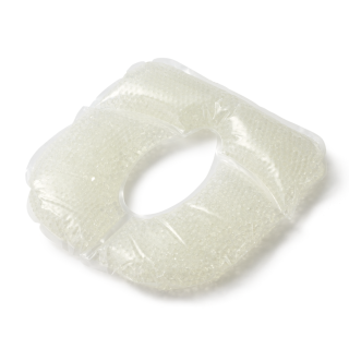 Coussin en gel transparent garni de perles