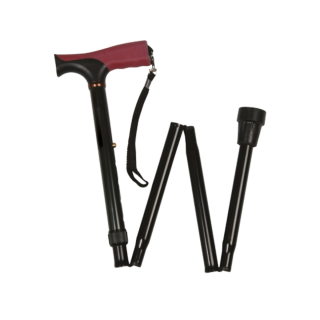 Canne pliable en aluminium noire