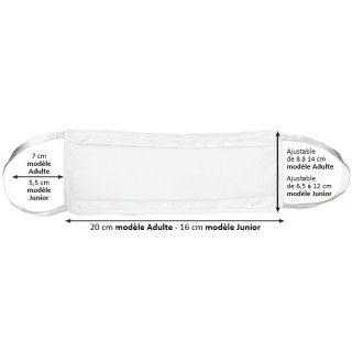 MASQUE BARRIÈRE réutilisable 50 fois (lavage à 60°)